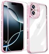 for iPhone 16 Case Clear with Tempered Glass Screen Protector Soft TPU Bumper Case Not Yellowing ...