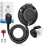 MICTUNING AC Port Plug with Power Inlet Socket 15A 20 Inch Extension Cord, Water Resistant Auto S...