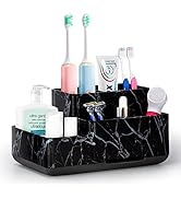 Toothbrush Holder,Bathroom Organizer Countertop, 5 Compartments Multifunctional Storage for Cosme...