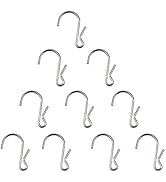 LJY 10-Pack Polished Metal Clip Type Hanging Hooks, Holds up to 10 lbs