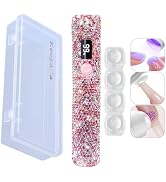 keeyada 3W Portable LED Nail Lamp with Sparkly Rehinestones, Handheld UV Light, Wireless Recharge...