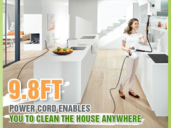 Steam Cleaner 9.8ft Long Cord