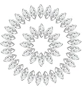 Horse Eye Crystal Rhinestones White Clear Navette Point Back Gems Faceted Glass Rhinestones for C...