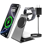 3-in-1 Magnetic Wireless Charging Station: 15W Fast Magnetic Charger Stand for iPhones 17/16/15/1...
