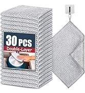 Navona 30 Pcs New Upgrade Steel Wire Dishcloth,Double-Layer Steel Wire Cleaning Cloth,Powerful Cl...
