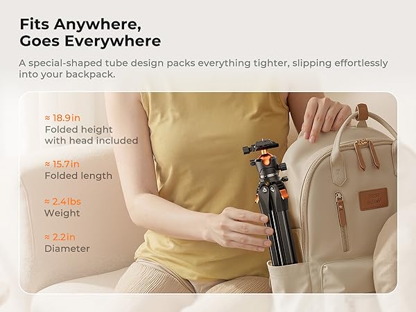 K&amp;F CONCEPT 63" Aluminum Compact Camera Tripod