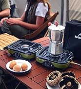 Naturehike 2 Burner Folding Camping Stove, Portable Propane Gas Stove with Carry Bag, 16000 BTU H...