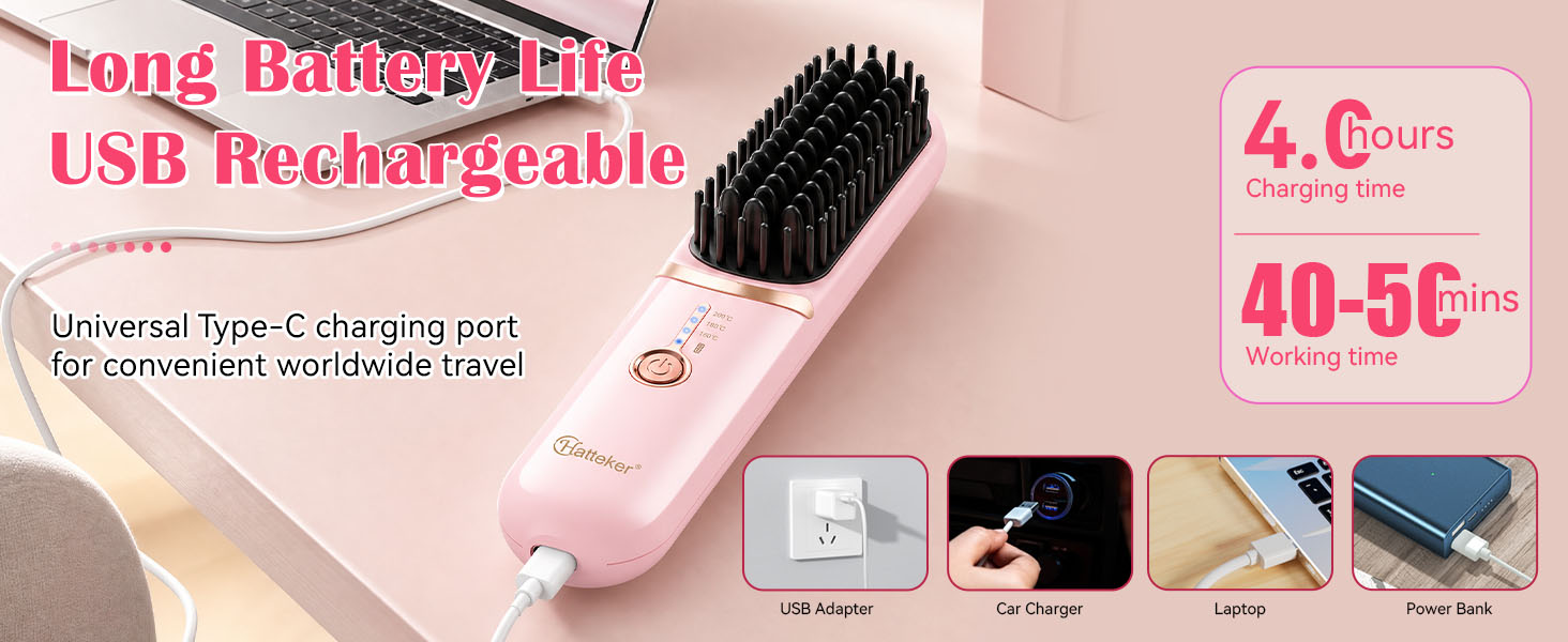 cordless heated hair brush