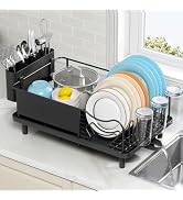 Stainless Steel Dish Drying Rack - Large Capacity Dish Rack for Kitchen Counter with Drain Board,...