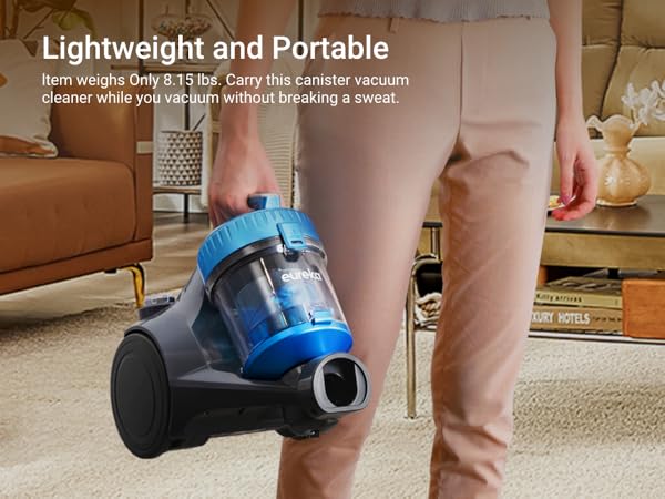 lightweight canister vacuum weights only 8.15 lbs