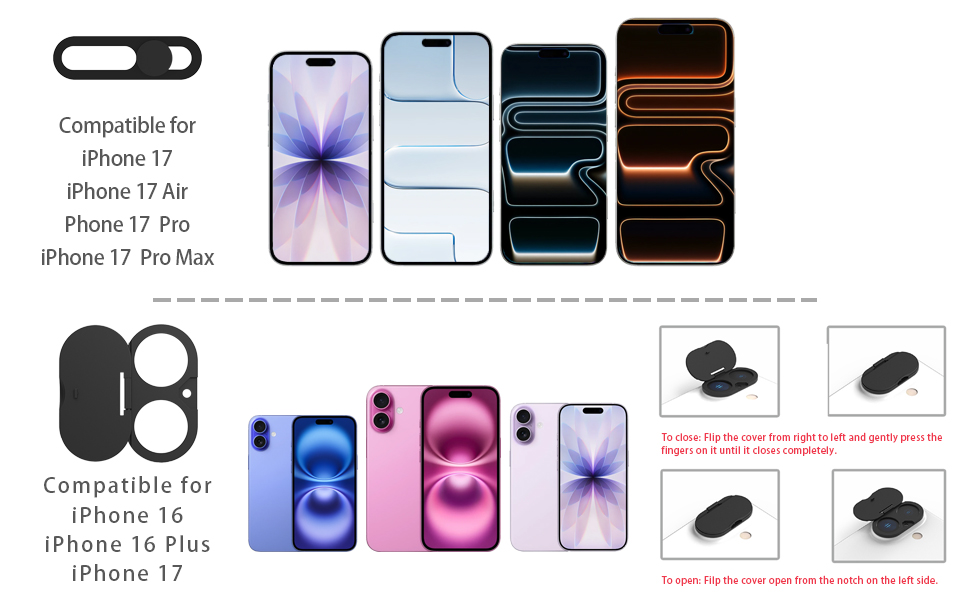 EYSOFT Privacy Lens Cover Compatible for iPhone 17