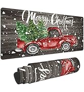 Farm Rustic Vintage Retro Old Merry Christmas Red Truck Gaming Keyboard Mouse Pad Mousepad Huge E...