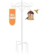 TORASO Double Shepherds Hooks for Outdoor, 190cm Garden Pole, with 5 Prongs Base, Heavy Duty Shep...