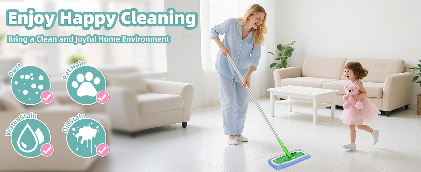 Reusable Dry Sweeping Cloths Microfiber Wet Mop Pads Compatible with Swiffer Sweeper