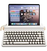 YUNZII QL75 Wireless Typewriter Hot Swap Retro Mechanical Keyboard,Punk Round Keycaps,RGB Backlit...