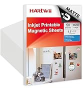 Hartwii 50 Sheets Printable Magnetic sheets 8.5x11 Inches Matte Non Adhesive 13.5mil Thick Magnet...