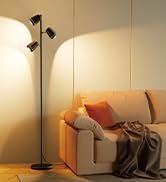 SIBRILLE 36W LED Tree Floor Lamp, 3 Rotatable Lights Standing Lamp with Remote &amp; Touch Control, D...