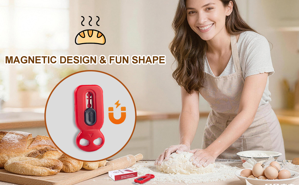 magnetic bread lame with fun shape - safe,easy storage for home bakers