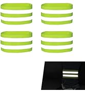 YAWUROU 4 PCS High Visibility Reflective Bike Pant Clips, Elastic Universal Cycling Wrist Ankle L...