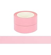 NatSumeBasics Pastel Washi Tape Solid Pink Washi Tapes 2 Pcs 32 Ft. Decorative Masking Tape Self-...