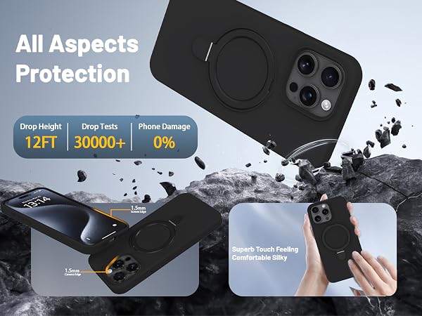 Liquid Silicone Material Horizontal vertical dual mode magnet stand ring grip in one