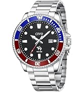 CIVO Analog Quartz Watches for Men: Luminous Comfortable Silicone Strap Wristwatch with Date for ...