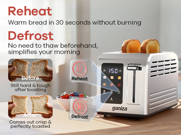 toaster touchscreen defrost reheat