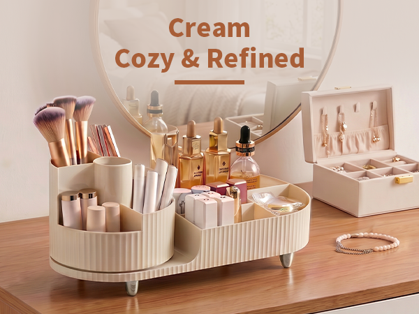 Rotating Makeup Caddy Organizer Vanity Skincare Brush Eyeshadow Lipstick Counter Desk Organization