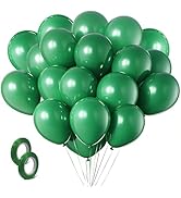 Green Balloons Green Birthday Decorations 100 Pack 12 inch Round Party Balloons for Dark Green Th...