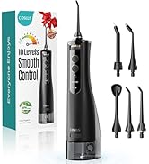 COSLUS E40 Portable Water Flosser for Teeth: 10 Pressure Settings Professional Water Dental Pick ...