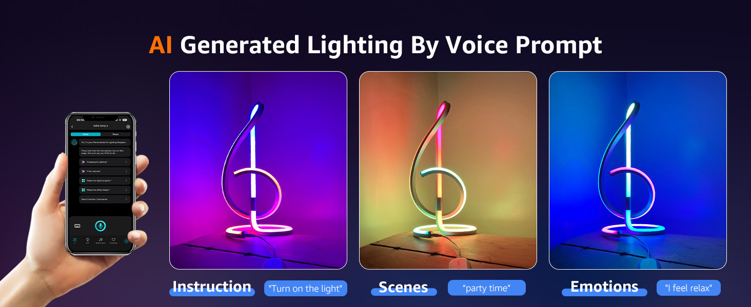 ai generated lighting by voice prompt