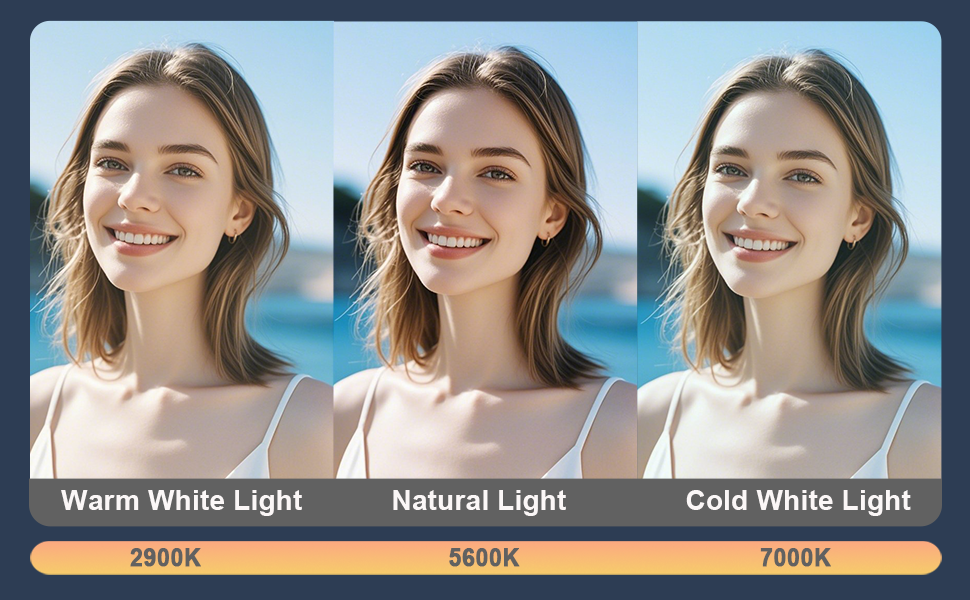 Selfie light for iphone offers 3 level colour temperature and infinitely adjusted brightness.