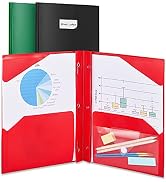 Sooez 3 Pack 2-Pocket Folder with Prongs, Plastic Folders with Pockets and Prongs Including Label...