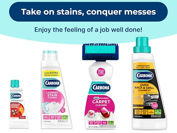 Carbona cleaning products for tackling tough grease and stains in kitchen and grill cleaning
