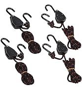 Acronde 4PCS 1/8" 6Ft Adjustable Heavy Duty Rope Hanger Ratchet Kayak and Canoe Bow and Stern Tie...