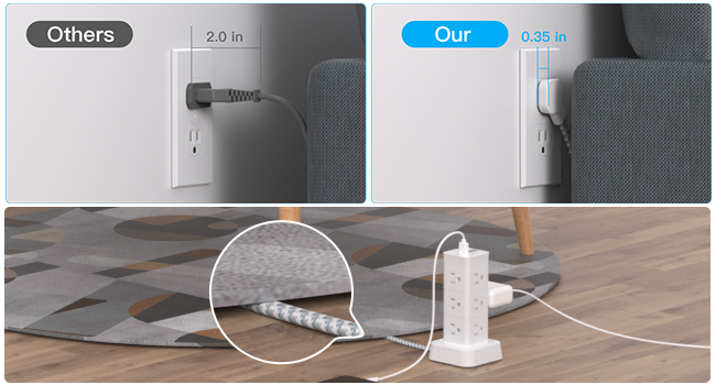 flat plug extension cord