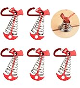 JINGIHE 5 PCS Fishbone Deck Anchor Pegs, Red Deck Furniture Anchors, Deck peg with Spring Buckle,...