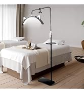 VINGVO Eyelash LED Floor Lamp Estheticians Light for Eyelash Extensions, 28" Half Moon Ring Lamp ...