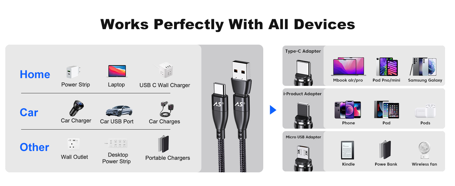 magnetic micro usb charging cable