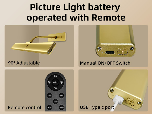 picture lights for wall battery operated