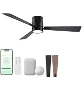 Bali 42in 3-Blade Smart Indoor or Outdoor Flush Mount Ceiling Fan 2700K-6000K CCT Tunable Range L...