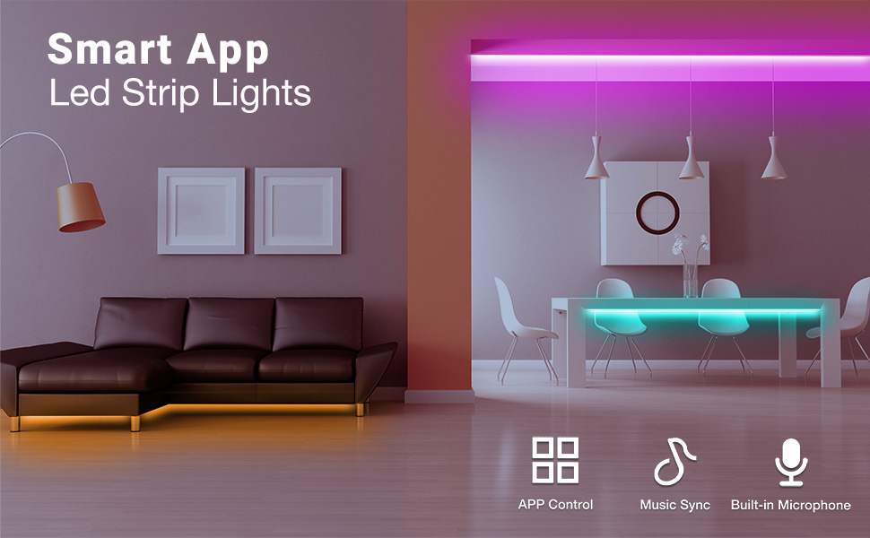 50ft Smart App Led Strip Lights