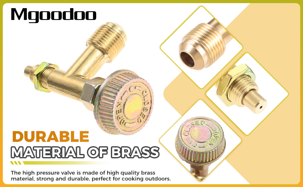 Gas Valve Made of Brass with 3/8&amp;#34; Male Flare Thread and Other side with M10X1 Metric Thread Great