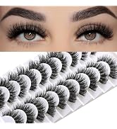 FARRED Mink Lashes False Eyelashes Cat Eye Strip Lashes Wispy Faux Mink Eye Lash Fluffy Eyelash N...
