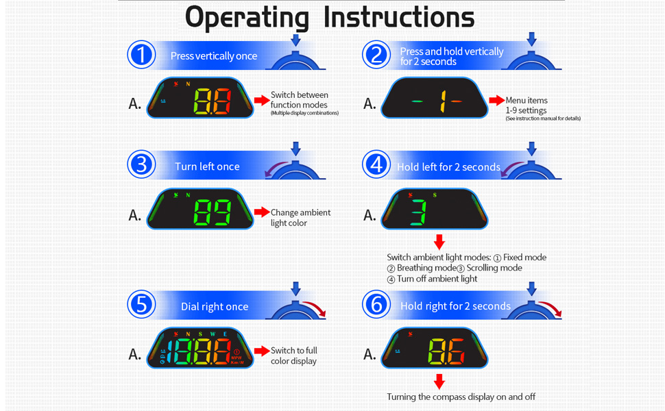 speedometer for car windshield