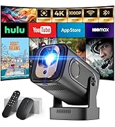 Projector [Auto Focus &amp; 1080P Native &amp; Built-in Apps] Projector 4K Support Auto Correction WiFi 6...
