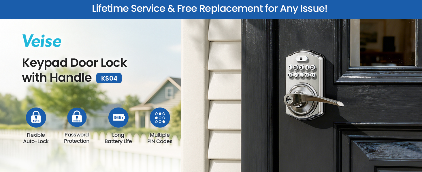 keypad door lock with handle