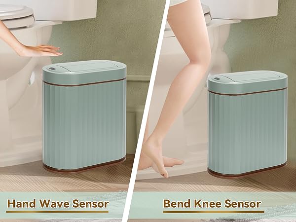 Green motion sensor smart trash can butterfly lid 6