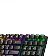 Wireless Gaming Keyboard and Mouse Combo, 98 Keys RGB Backlit Blue Switch Mechanical Keyboard, Er...