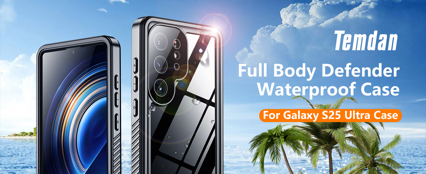 Temdan for Samsung Galxy S25 Ultra Case Waterproof Phone Case